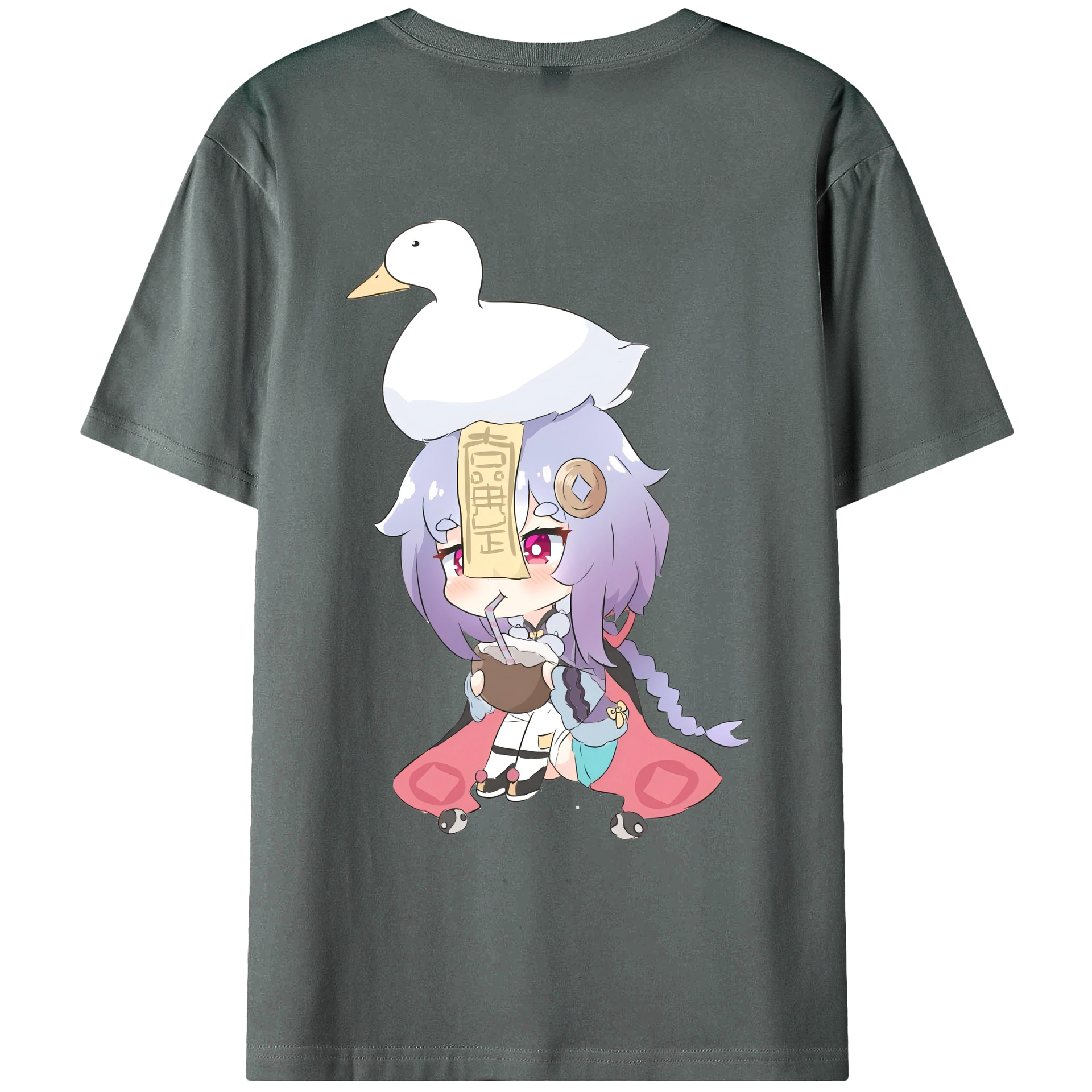 げんし神 七七 なな  genshin Nana 綿100％ メンズ半袖Tシャツ（バックプリント） 通気性